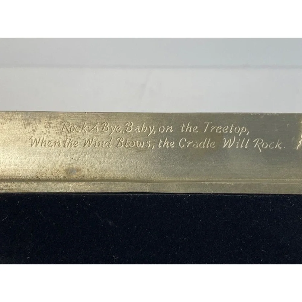 Kirk Stieff Pewter Nursery Picture Frame Rock-a-Bye Baby Bunnies Castle 7x5.5